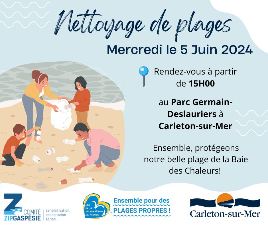 Nettoyage de plage au Parc Germain-Deslauriers
